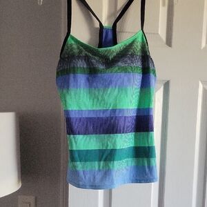 Nike Women's Camisole with Blue and Green Stripes